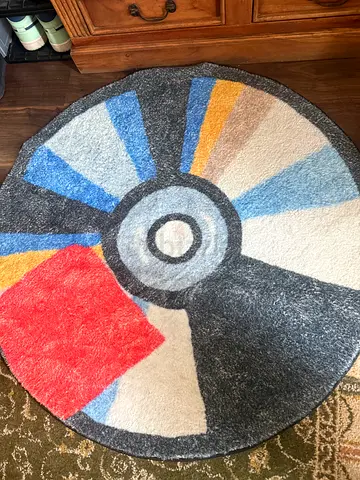 Retro Kanye West Yeezus CD Round Graphic Rug