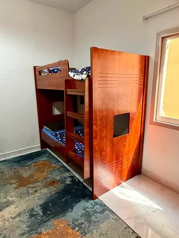 2 Solid Wood Bunk Bed with Built-in Ladder - perfect Condition