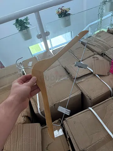 Set of Wooden and Metal Clothing Hangers