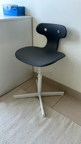 Adjustable stool - navy seat, white base
