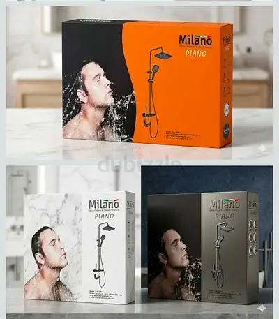 Milano Professional Piano Key Thermostatic Shower System – 4-in-1 Gunmetal Grey Rainfall Shower Set
