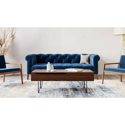 Mid-Century Modern Lift Top Coffee Table with Hidden Storage  Dual Lift Surface