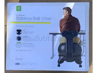 Gaiam Classic Balance Ball Chair 610-6002RTL Ergonomic Exercise Chair with Pump  Stand
