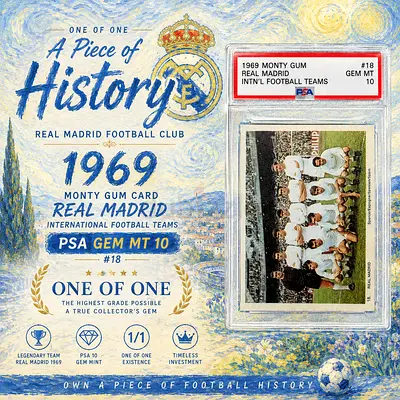 PSA 10 Real Madrid 1969 Monty Gum Card (One of One)