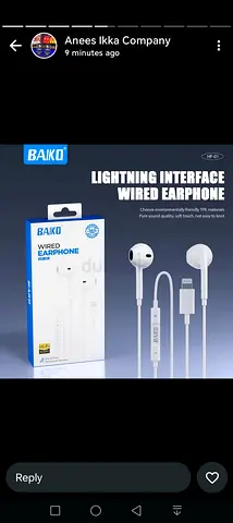 Baiko Wired Lightning EARPHONES BUY 1 GET 1 FREE (Brand New, Pack of 2)