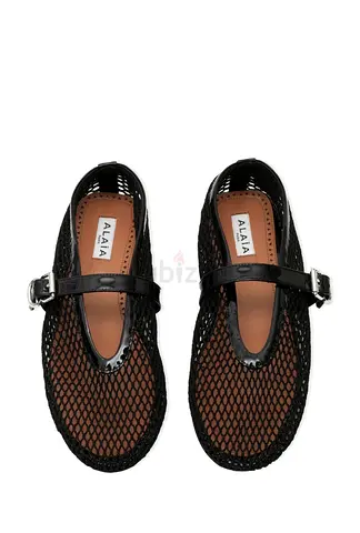 Alaïa - Fishnet Ballet Flats in Mesh - Made in Italy
