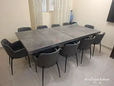 Elegant style Dinning table with 10 chairs