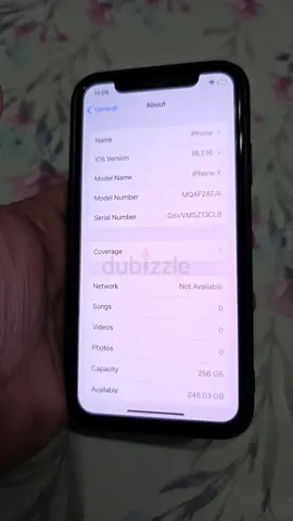 Iphone X 256gb tdra uae version in very good condition 100% battery health