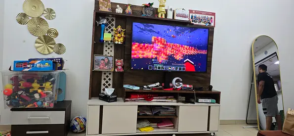 Big tv unit with spacious storage