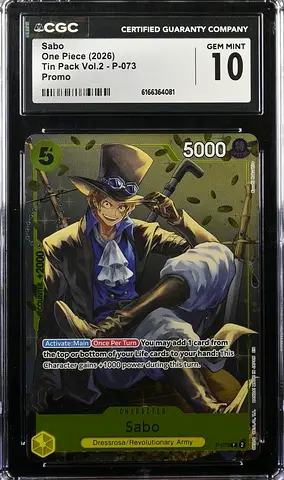 One Piece, Sabo, English, P-073, Tin Pack Vol.2 Promo, 2026, CGC 10