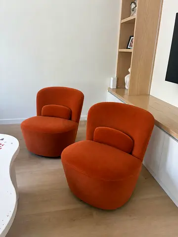 Pair of Burnt Orange Upholstered Accent Chairs from Loom Collection