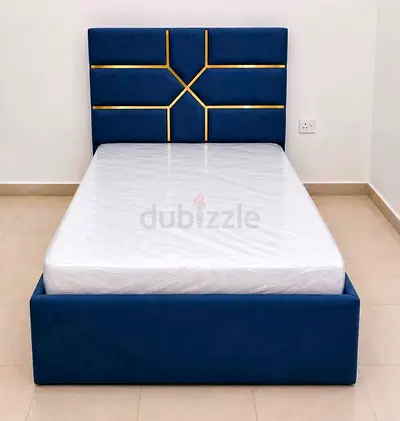 Brend New fabric wooden Double size 120x190 Bed with Madical Matress Available