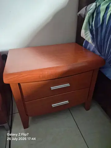 Wooden bedside nightstand with two drawers - good condition QTY 2