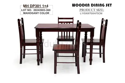 Brand new Wooden dinning Table with 4 Chairs Available