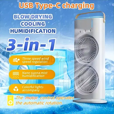 Portable Dual-Ended USB Desk Fan with LED Light | Free Delivery across UAE | COD Available