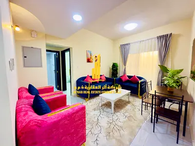 🏡 للإيجار الشهري – أفخم وأرقى شقة غرفة وصالة  في النعيمية 2 الشارع الفاصل بين عجمان والشارقة سهل المخرج لدبي والشارقة – عجمان ✨ 📍 الموقع: النعيمية 2