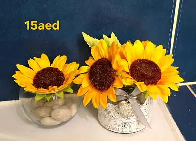Set of 2 Artificial Sunflower Table Arrangements