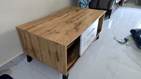 Wooden TV Entertainment Unit with Storage Drawers - Light Oak