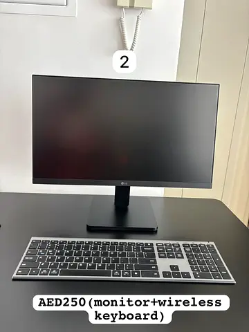 LG 22-inch Monitor with Wireless Keyboard - AED 250