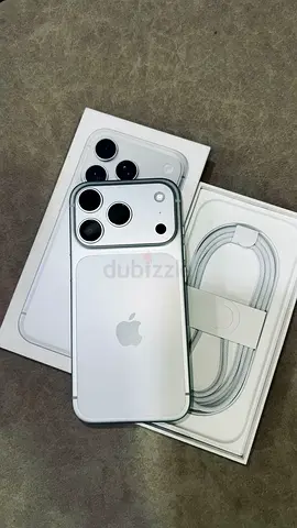 Silver iPhone 17 Pro Max with box and charger cable - (MASTER )