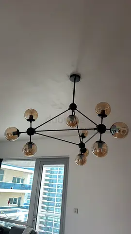 Set of 2 - living room / bedroom 10 bulb -modern ceiling Sputnik Chandelier Glass Globes with bulb