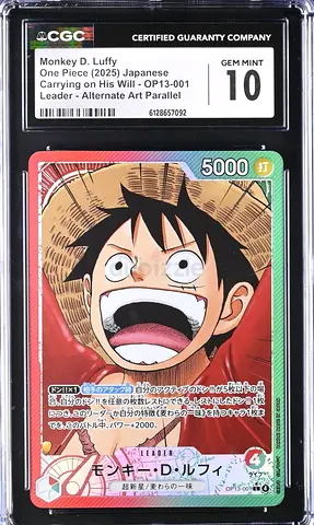 One Piece, Monkey D. Luffy, 2025, OP13-001, Japanese, CGC 10