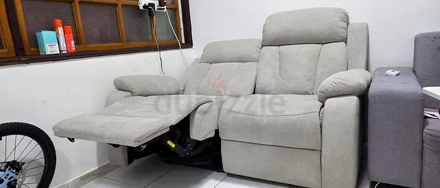 Light grey 2-seater Electric reclining sofa - good condition