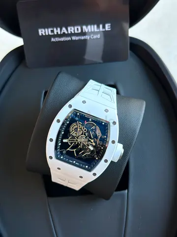 Richard Mille RM 055 Bubba Watson [Complete Set] RM 055 White Ceramic Skeleton Golf Openwork Rubber