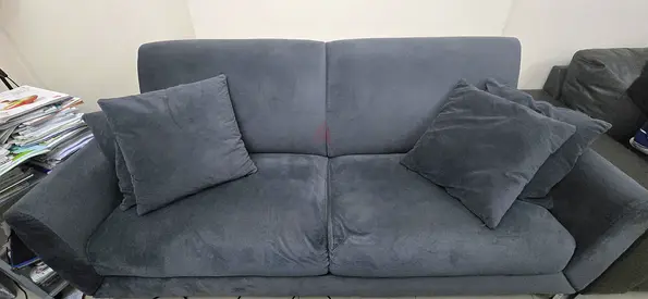 3 and 2 and 1- seater grey fabric sofa in good condition