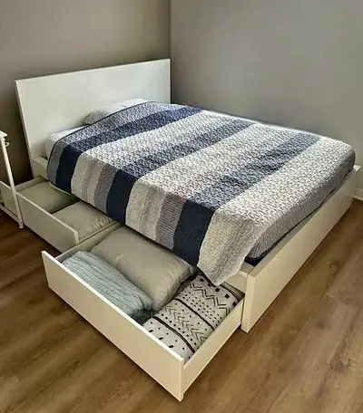 Ikea Queen size bed with mattress available in perfect condition