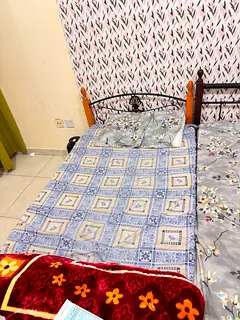 Master studio for shared bed space beside Shining Towers khalidya attached bathroom washing machine