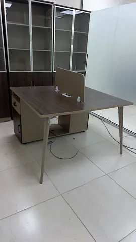 Office Storage Cabinets + 2-Person Workstation Desk – Full Set