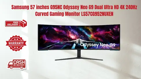 Samsung 57 inches G95NC Odyssey Neo G9 Dual Ultra HD 4K 240Hz Curved Gaming Monitor LS57CG952NUXEN