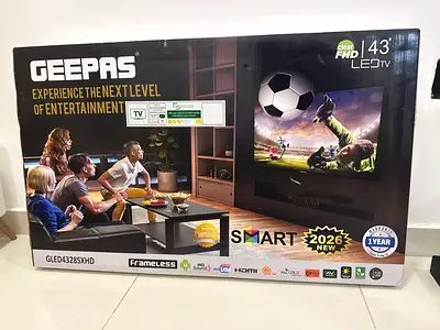 Geepas 43 Smart LED TV (GLED4328SXHD) - Frameless, Brand New Box