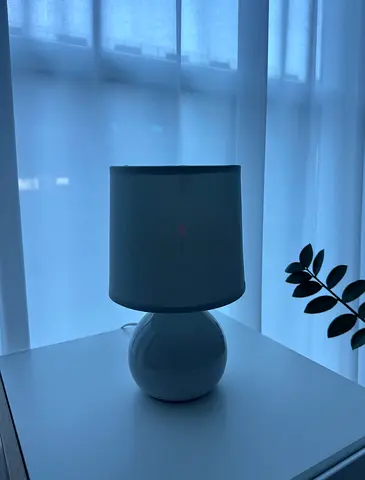 Gray Ceramic Table Lamp with Fabric Shade - 30 cm