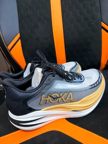 Hoka Running Shoes Black and Gold