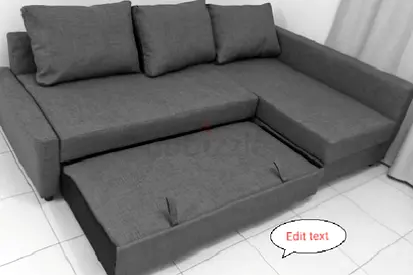 IKEA L Shape Sofa cum bed with big storage and you can fix the storage left or right anyside you wan