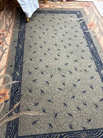 Used rectangular floral-border area carpet  in good condition