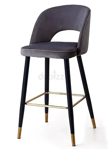 High Chair Grey Velvet Set