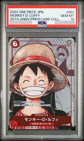 One Piece, Monkey D. Luffy, P-001, Japanese, 25th Anniversary Premium Card, PSA 10