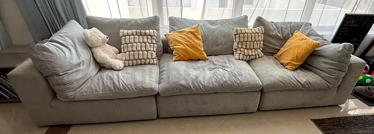 Light grey 3-seater modular sofa in good condition