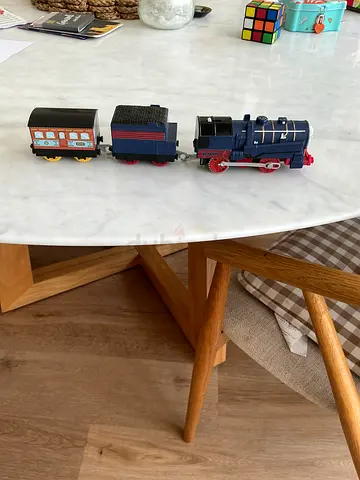 Wooden/Plastic Train Set - Engine with Two Carriages (used)
