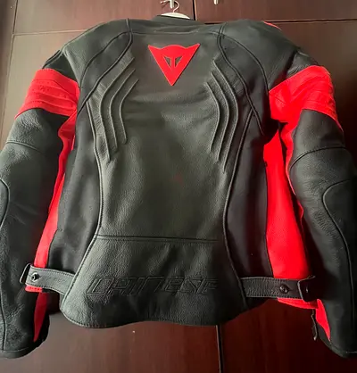 Dainese black  red motorcycle leather jacket