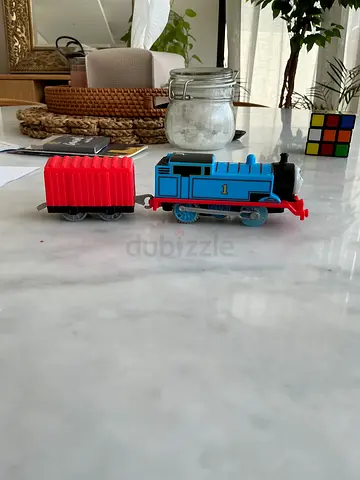 Thomas the Tank Engine toy train with cargo car