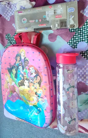 Girls bag , bottle and pencil case