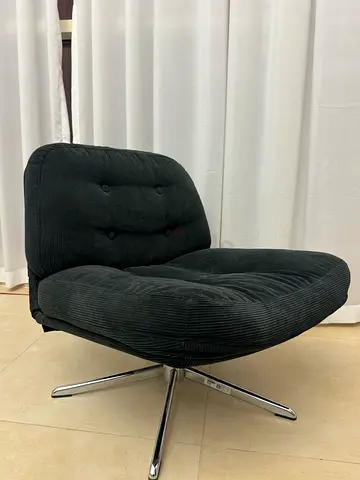 Modern Grey Corduroy Swivel Chairs set of 2