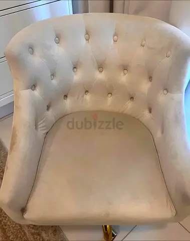 Cream Swivel Desk/Dressing Chair