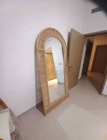 Full-length Rattan Arch Mirror  Amelia — Natural Wicker Frame 100x200