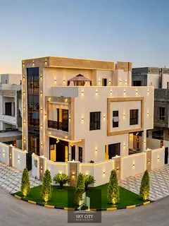 Luxury Corner Villa for Sale in Al Zahya, Ajman | Two Floors + Rooftop | 6 Master Bedrooms | Private