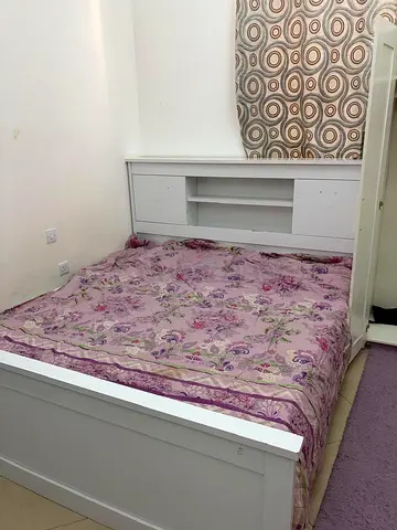 White Wooden Bed Frame with Built-in Headboard Storage - Single/Small Double